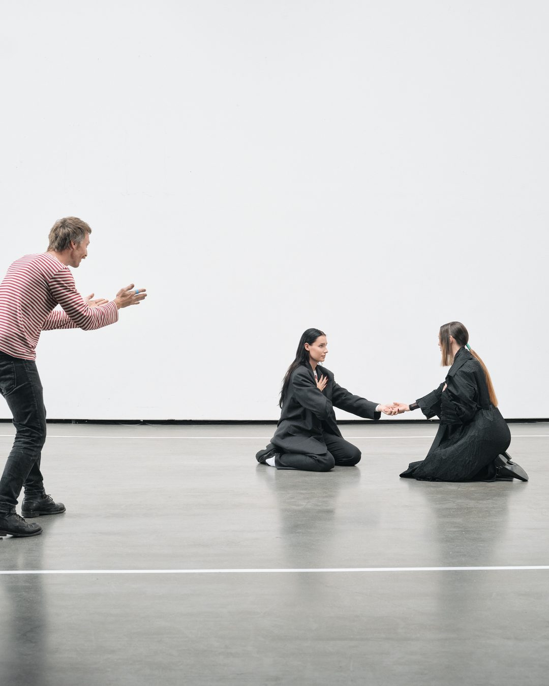 A play on the white stage